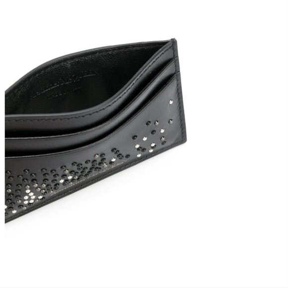Pre-loved Alexander McQueen Skull Studded Card Holder - £60 Alexander McQueen Logo-print Studded Cardholder